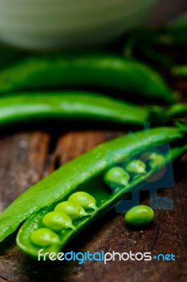 Hearthy Fresh Green Peas Stock Photo