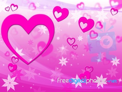Hearts Background Indicates Valentine's Day And Abstract Stock Image