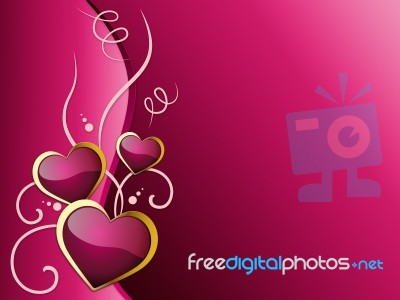 Hearts Background Shows Romantic And Passionate Love
 Stock Image