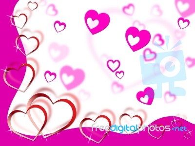 Hearts Background Shows Tenderness Affection And Dear
 Stock Image