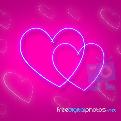 Hearts Intertwinted Represents Passion Background And Relationsh… Stock Image