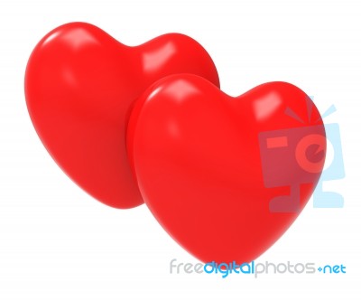 Hearts Love Shows Valentine Day And Affection Stock Image