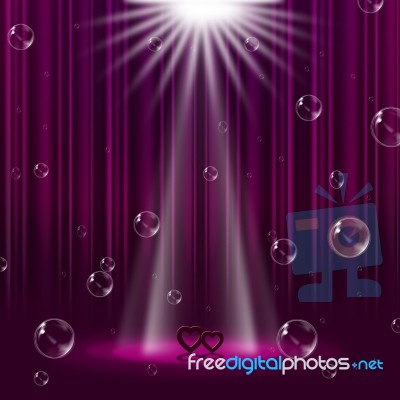 Hearts Mauve Indicates Lightsbeams Of Light And Entertainment Stock Image