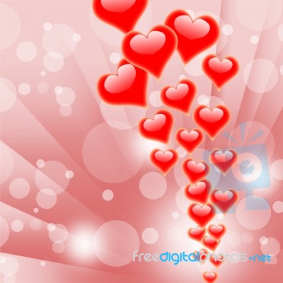 Hearts On Background Shows Valentines Day Or Romanticism Stock Image