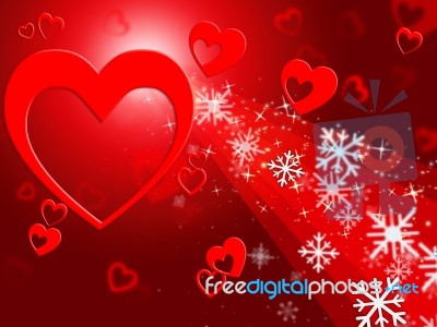 Hearts Snowflake Means Valentines Day And Congratulation Stock Image