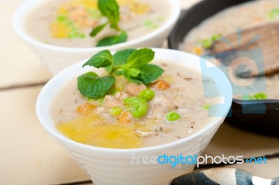Hearty Middle Eastern Chickpea And Barley Soup Stock Photo Hearty Middle Eastern Chickpea And Barley Soup Stock Photo