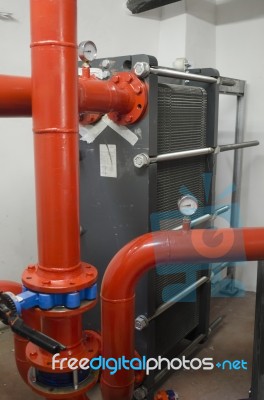 Heat Exchanger In Industrial Plant Stock Photo