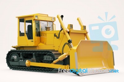 Heavy Crawler Bulldozer Stock Image