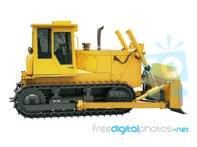 Heavy Crawler Bulldozer  Isolated Stock Image