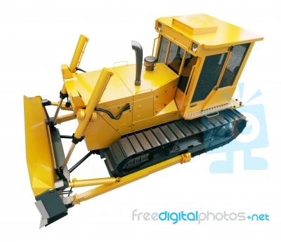 Heavy Crawler Bulldozer  Isolated Stock Image