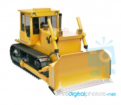 Heavy Crawler Bulldozer  Isolated Stock Image