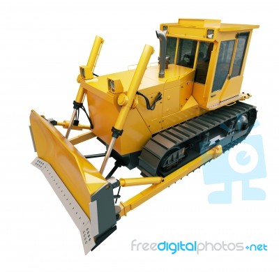 Heavy Crawler Bulldozer  Isolated Stock Image