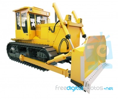 Heavy Crawler Bulldozer  Isolated Stock Image