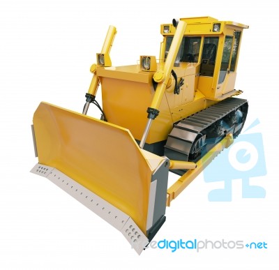 Heavy Crawler Bulldozer  Isolated Stock Image