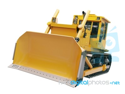 Heavy Crawler Bulldozer  Isolated Stock Image