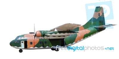 Heavy Military Container Plane Isolated White Background Stock Photo