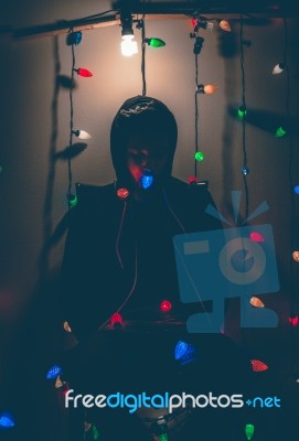 Held Hostage By Christmas Stock Photo