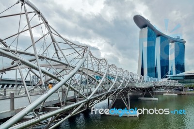 Helix Bridge Singapore Stock Photo