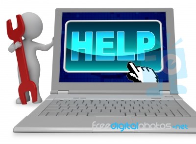 Help Button Means World Wide Web 3d Rendering Stock Image Help Button Means World Wide Web 3d Rendering Stock Image