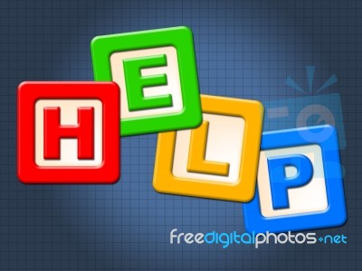 Help Kids Blocks Shows Information Youngsters And Question Stock Image Help Kids Blocks Shows Information Youngsters And Question Stock Image