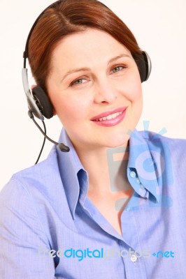 Helpline Operator Stock Photo