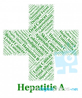 Hepatitis A Shows Ill Infirmity And Inflammatory Stock Image