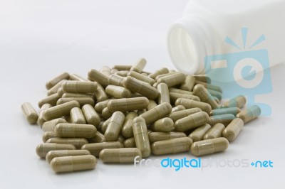 Herbal Medicine Capsule Stock Photo
