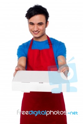 Here Is Your Order Sir! Stock Photo