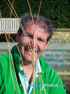 Hever, Kent/uk - September 16 : Basket Maker At Hever Castle In Stock Photo Hever, Kent/uk - September 16 : Basket Maker At Hever Castle In Stock Photo