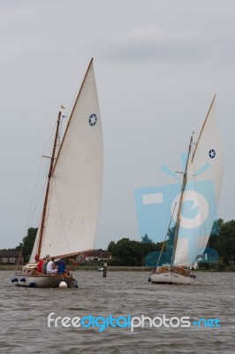 Hickling Broad, Norfolk/uk - August 5 : Sailing On Hickling Broa… Stock Photo
