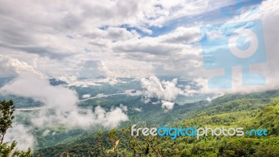 High Angle View Natural Landscape Stock Photo