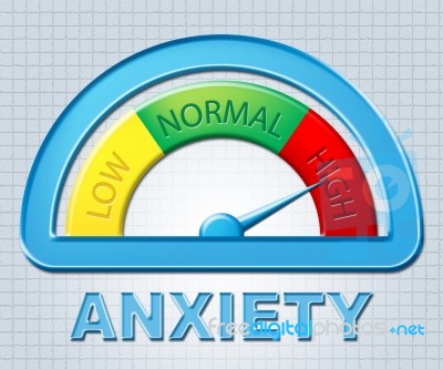 High Anxiety Means Nerves And Stress Indicator Stock Image