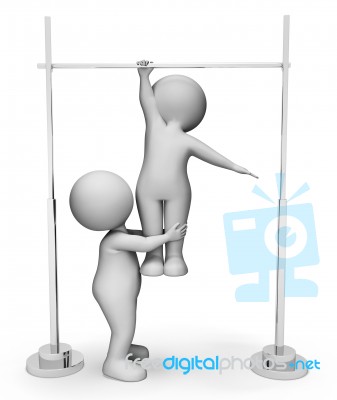 High Bar Shows Get Fit And Apparatus 3d Rendering Stock Image