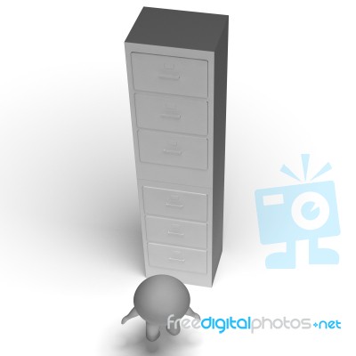 High Filing Cabinet Showing Overworked And Overloaded Stock Image