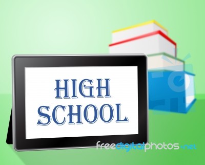 High School Means Ninth Grade And Books Stock Image