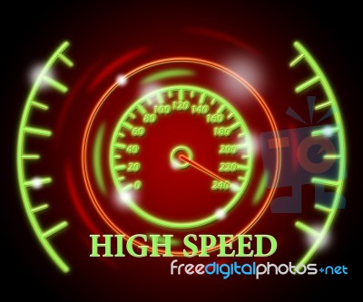 High Speed Represents Scale Action And Speedometer Stock Image