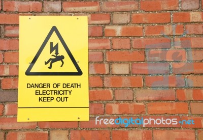 High Voltage Sign Stock Photo