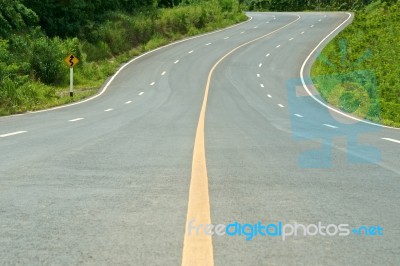 High Way Curve Road Stock Photo