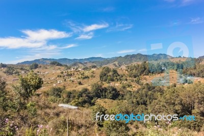 Highlands Landscape In Rural Area Of Guatemala Stock Photo