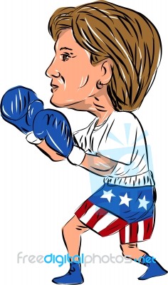 Hillary 2016 Election Boxing Stock Image