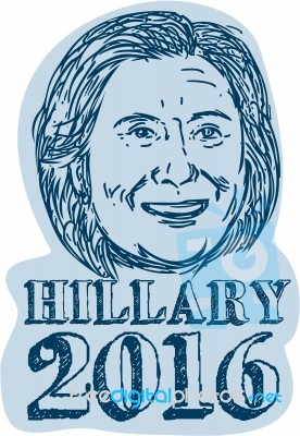 Hillary Clinton President 2016 Drawing Stock Image