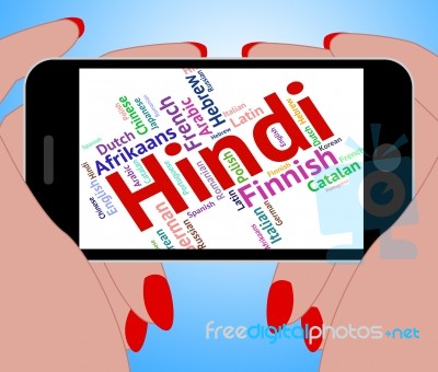 Hindi Language Means International Words And Vocabulary Stock Image