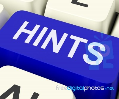 Hints Key Shows Tips Suggestions And Advice Stock Image