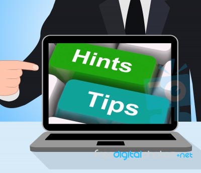 Hints Tips Computer Mean Guidance And Advice Stock Image