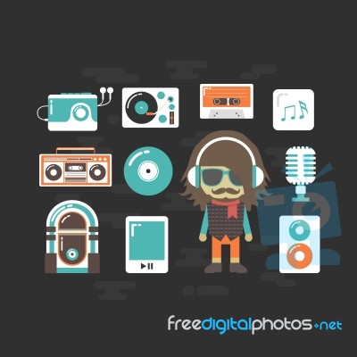 Hip Hop Dj And Music Instrumental Stock Image