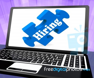 Hiring Laptop Message Shows Recruitment Online Hire Jobs Stock Image Hiring Laptop Message Shows Recruitment Online Hire Jobs Stock Image