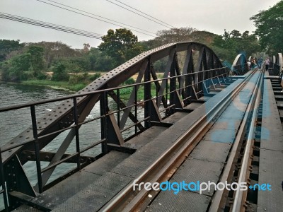 Historical Attractions In Thailand Bloody Train Line Stock Photo