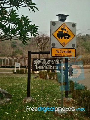 Historical Attractions In Thailand Bloody Train Line Stock Photo