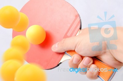 Hitting Ping Pong Ball Stock Photo