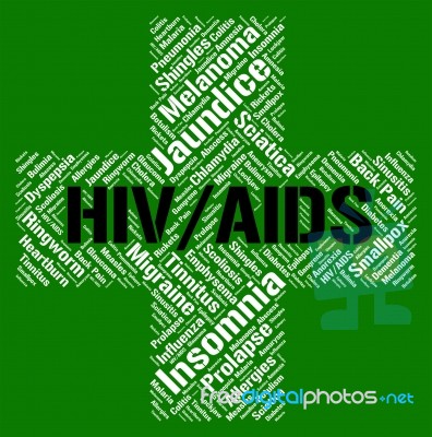 Hiv Aids Represents Human Immunodeficiency Virus And Acquired Stock Image